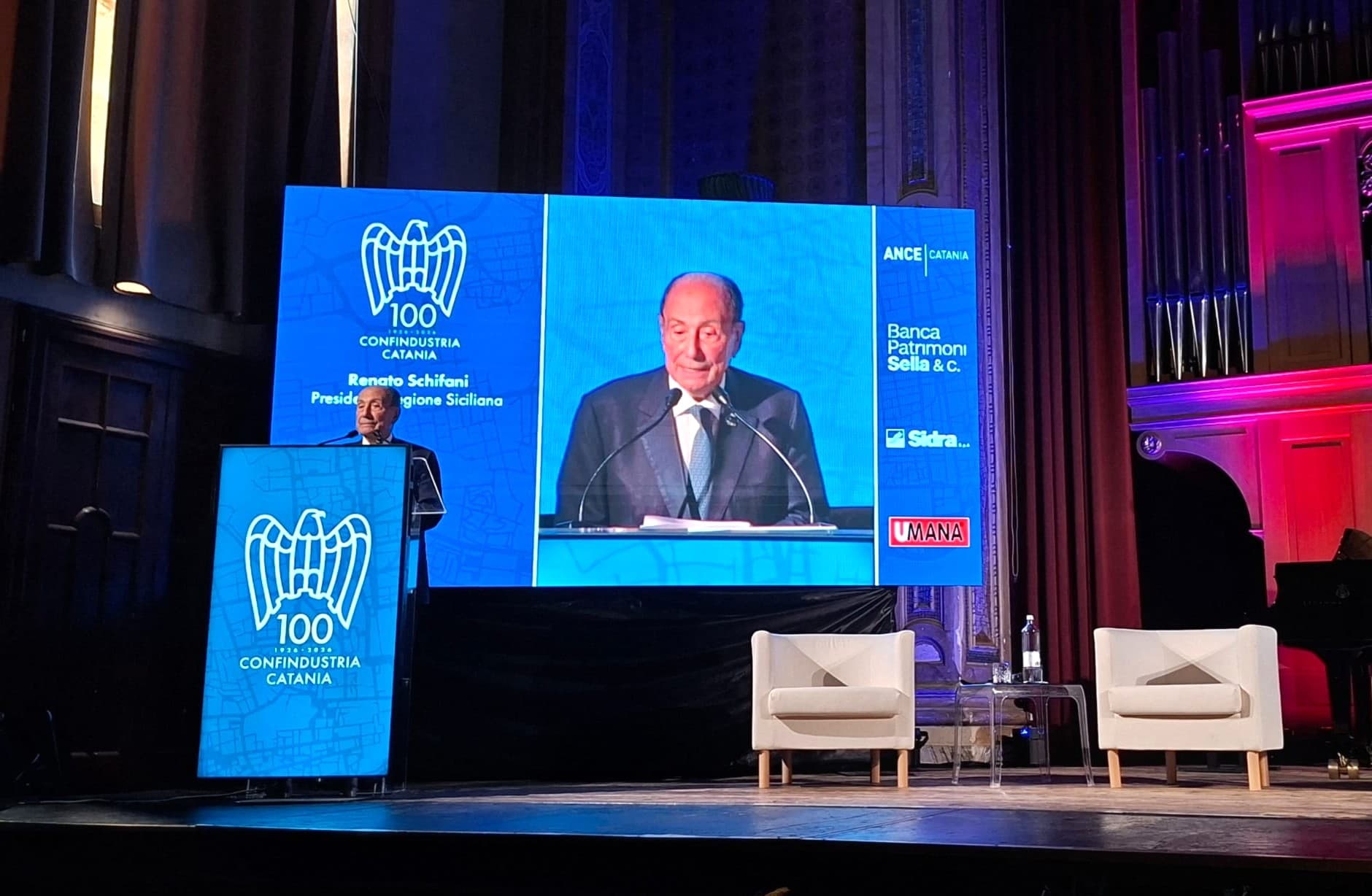 Imprese, Schifani al centenario di Confindustria Catania: «Sicilia piattaforma strategica del Mediterraneo». Il video