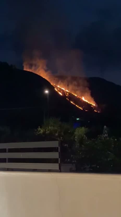 Incendio ad Altavilla Milicia, ecco le immagini della montagna in fiamme