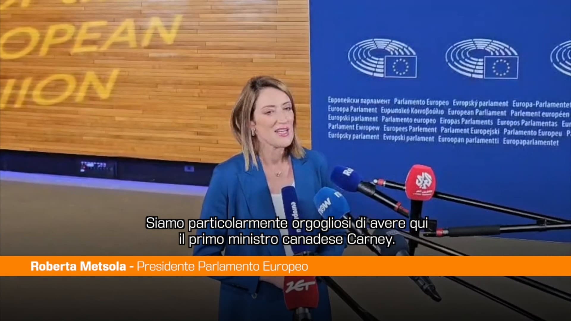 Metsola “Orgoglio per Carney al Parlamento Ue, Europa attore geopolitico”