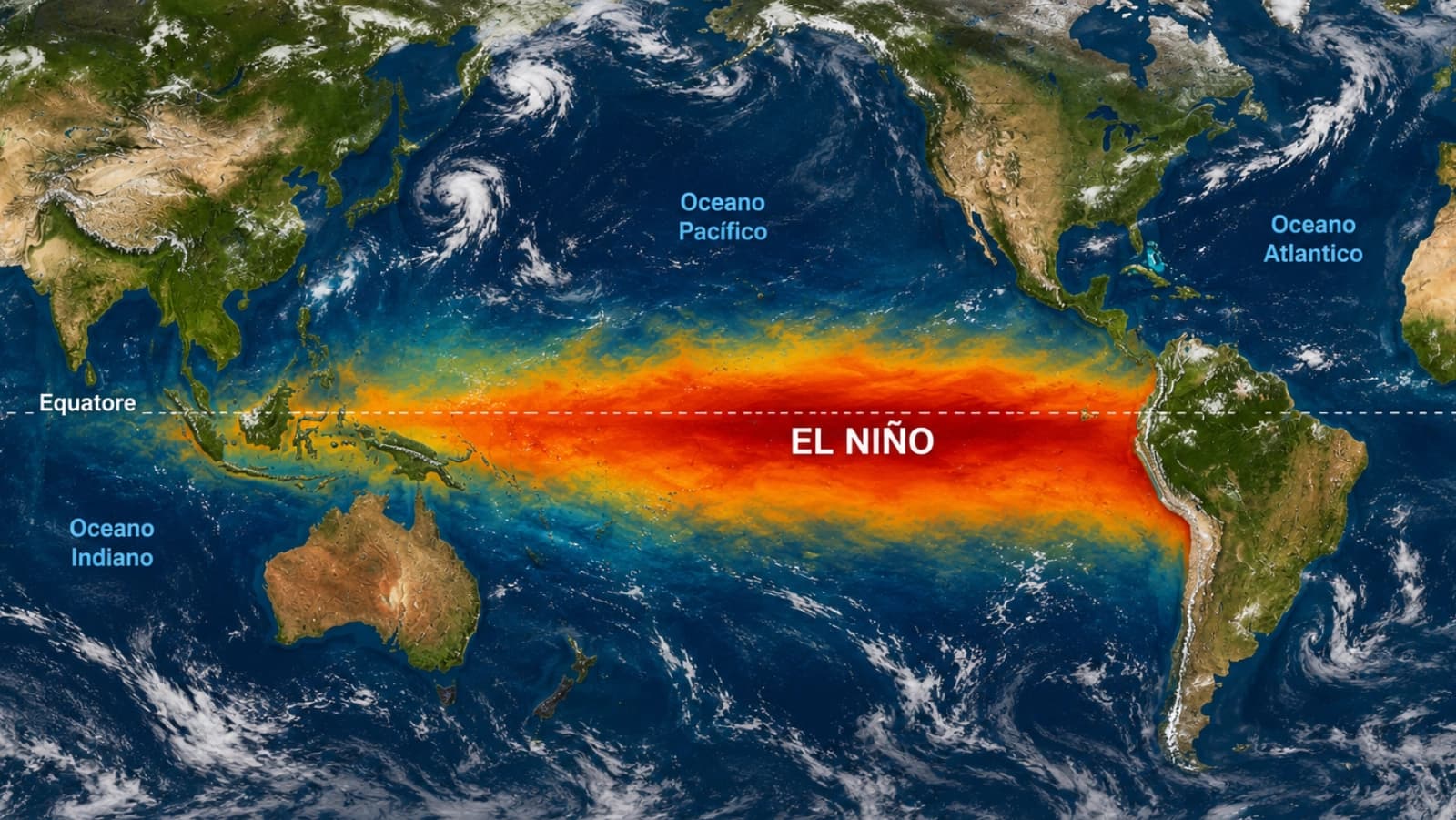 El Niño si intensifica: l'Onu avverte di un rischio climatico globale elevato