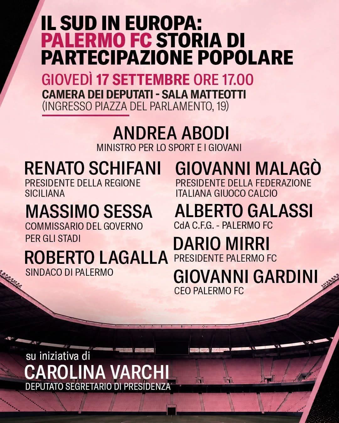 Il Palermo Fc vola alla Camera dei Deputati
